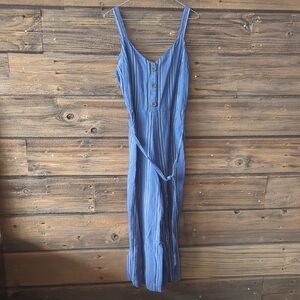 GAP Paris: Blue Striped Button-Front Jumpsuit